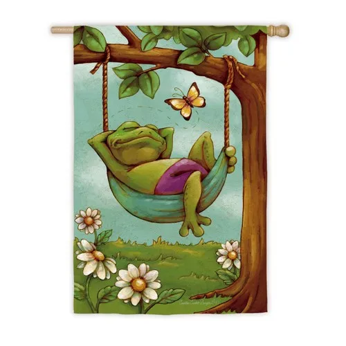 Day Dreamers Frog Vertical Flag House Flag - 43" x 29" - 132371 FFV LLG GGO