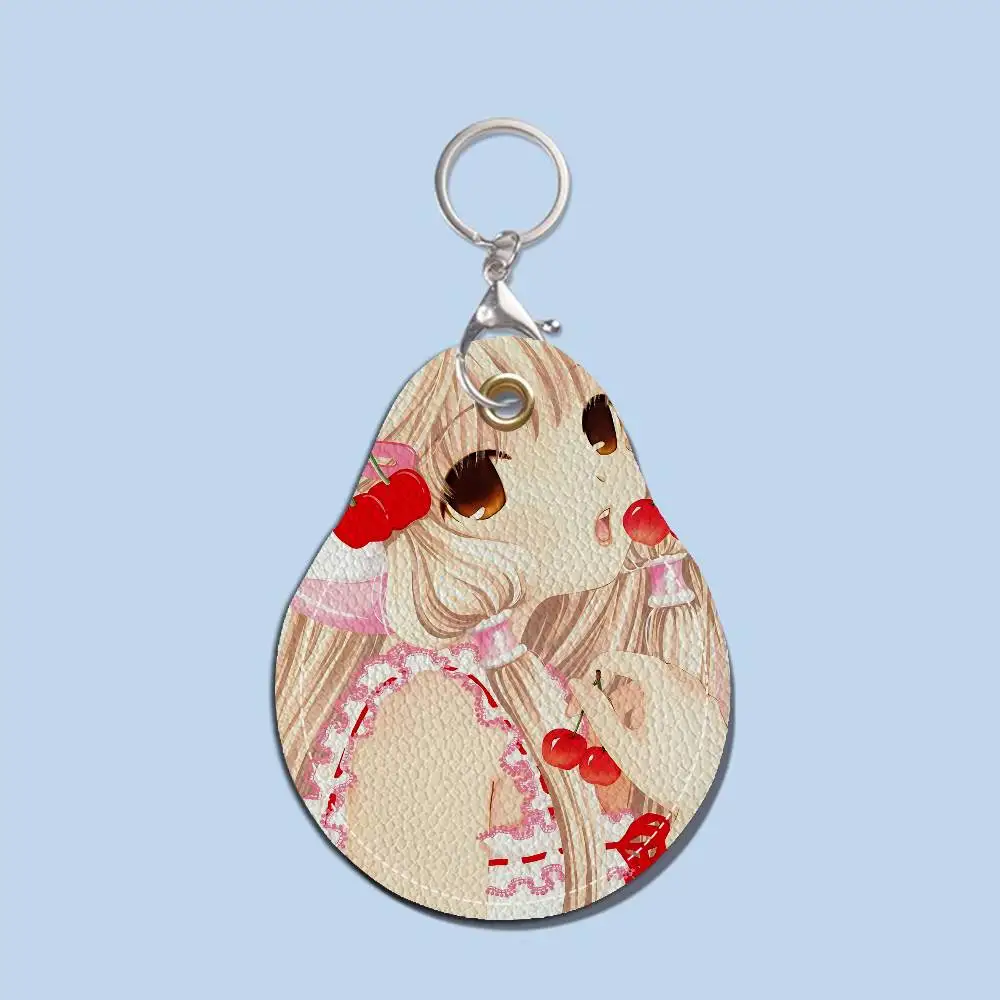 C-Chobits Cartoon Creative Cartoon Pattern Sensitive Access Card Protective Sleeve Keychain Fashion Decorative Pendant