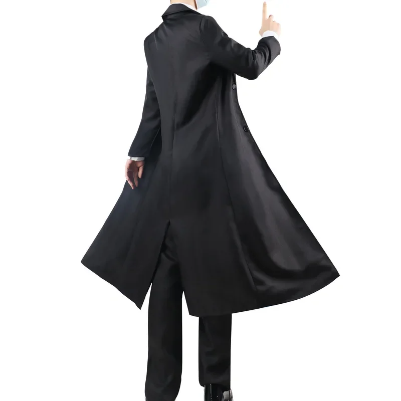 Makila Anime Cosplay Traje para Mulheres, Homem Motosserra, Camisa Trincheira Preta, Roupa Uniforme, Roupas de Halloween, Conjunto de Luvas de Enfermagem