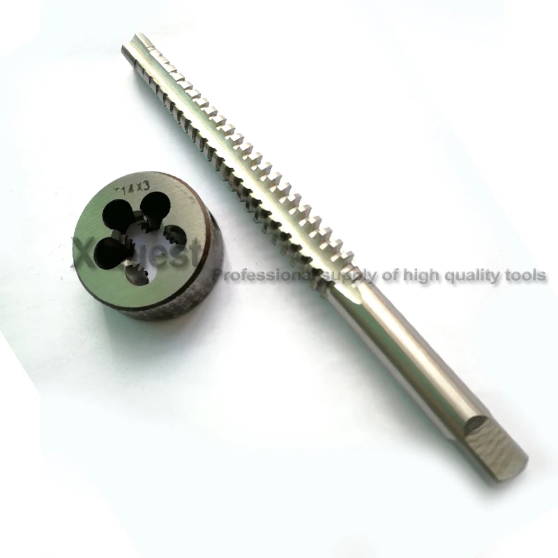 2PCS HSS Right hand Trapezoidal thread tap and Die set Tr8 Tr10 Tr12 Tr14 Tr16 Tr18 Tr20 Metric screw taps dies T8 T10 T12 T14