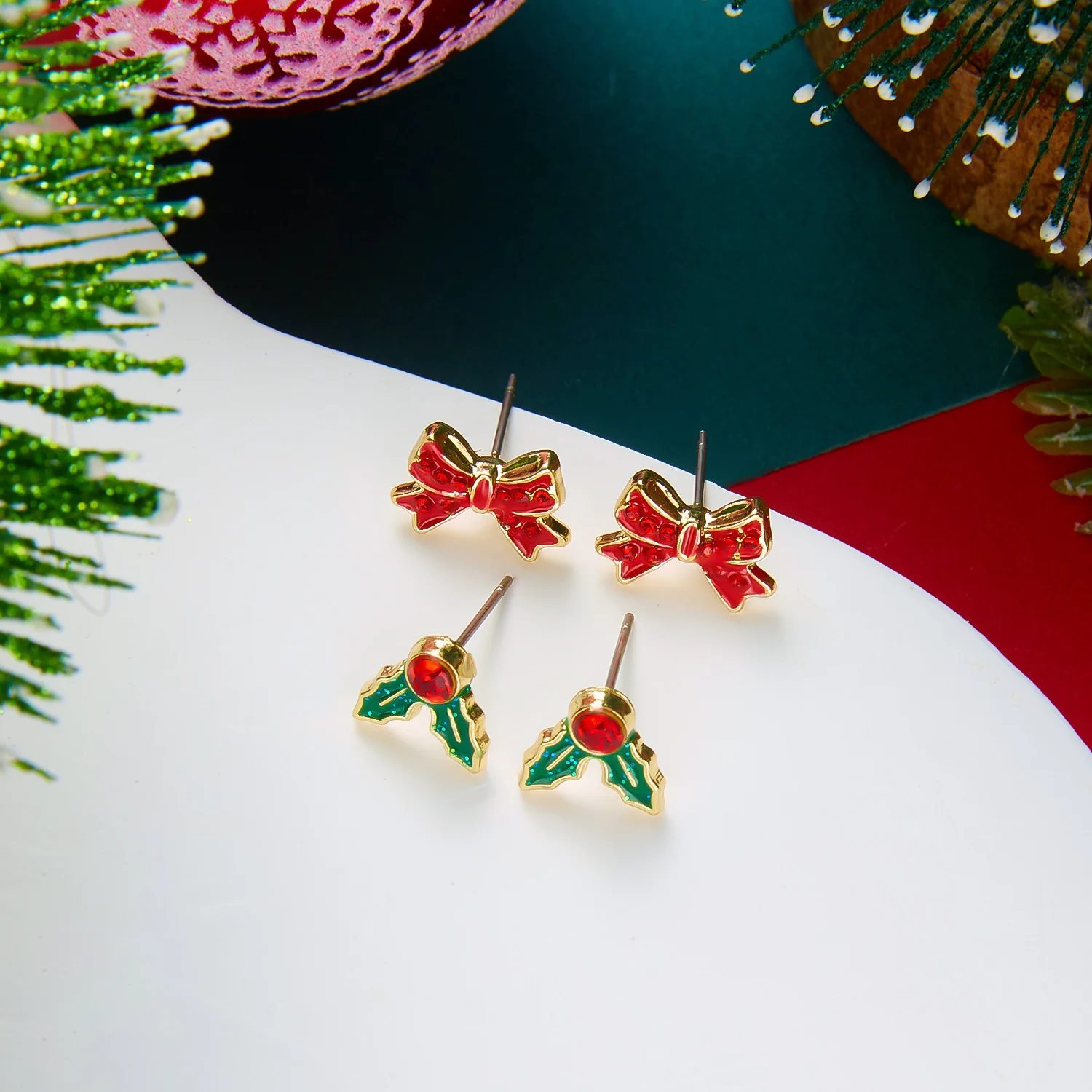 Anting-anting Stud Enamel Bent - Men'S Fashion Xmas Party ulasan dan harga