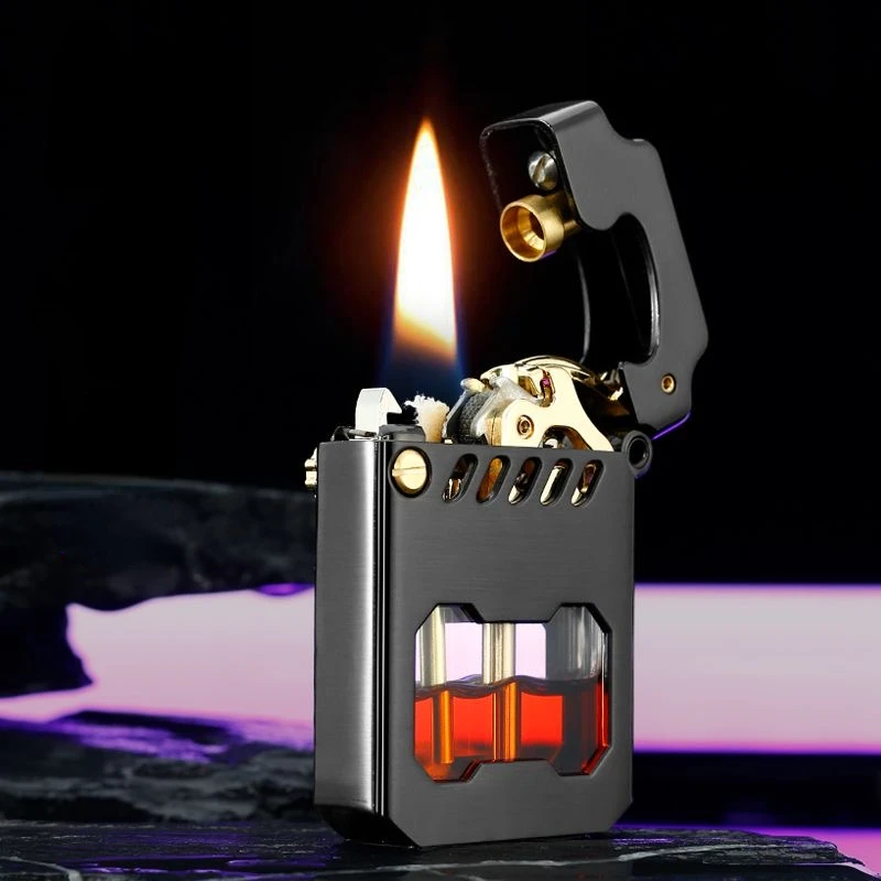 2025 New Zorro Kerosene Lighter Cyber Mecha Transparent Bin Rocker Cool Classic Torrens Tide Men Lighters Wholesale