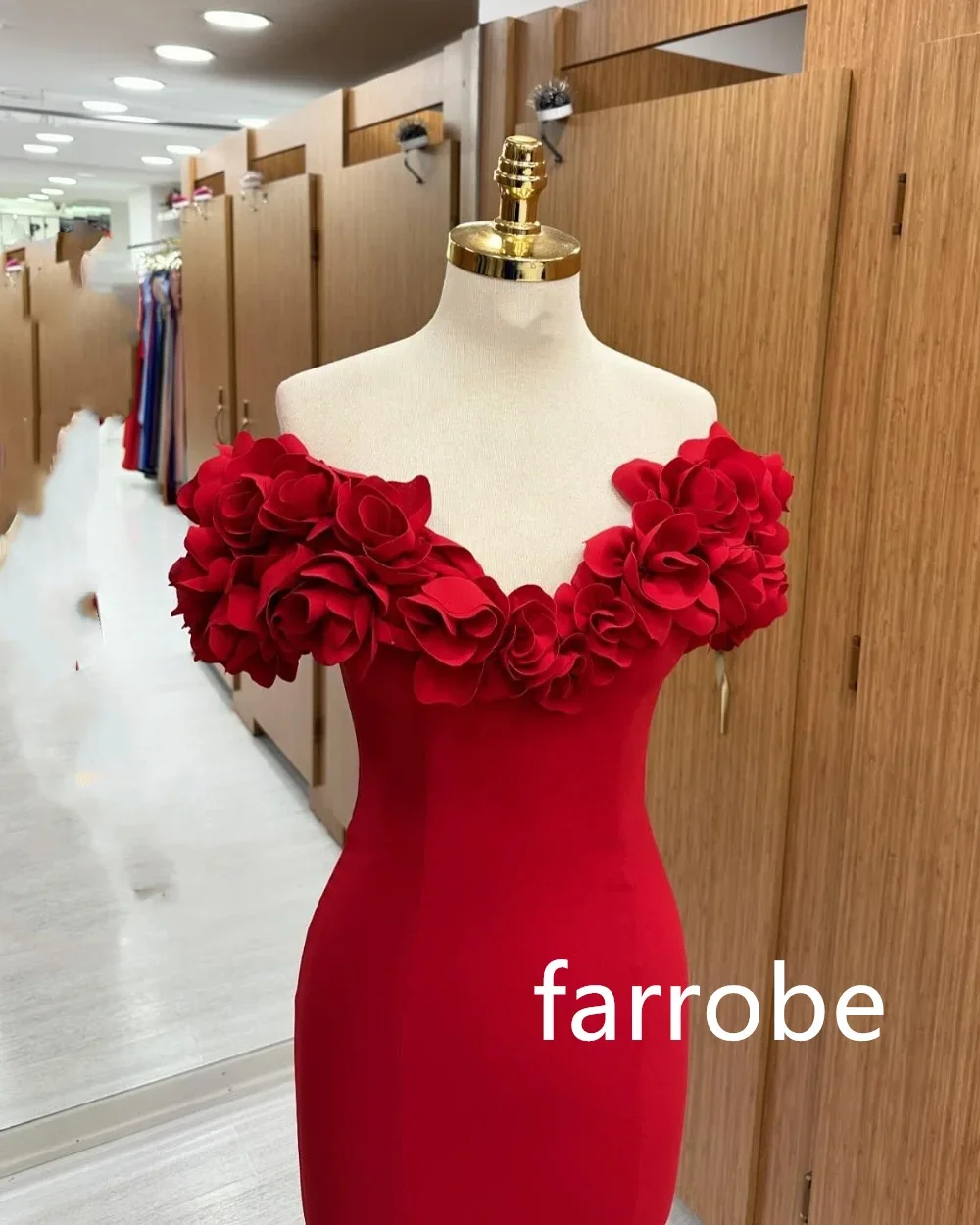 Customized Exquisite Jersey Pleat Flower Mermaid Off-the-shoulder Bespoke Occasion Dresses Party Dresses Modern Style Pastrol Un