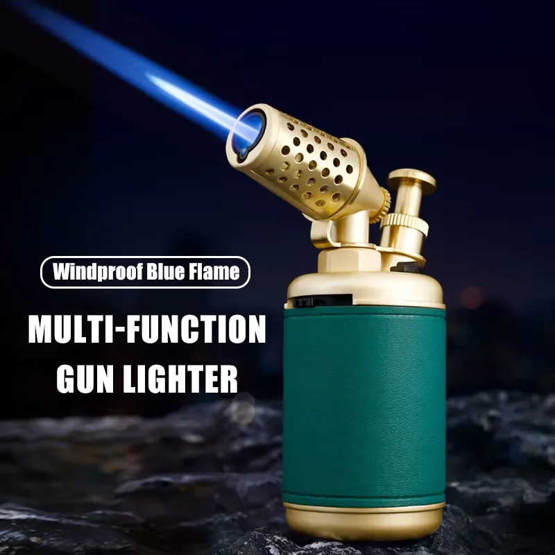 

JOBON Multi-function Strong Gun Lighter Windproof Blue Flame One-touch Lock Fire Retro Appearance Design Cigar Lighter