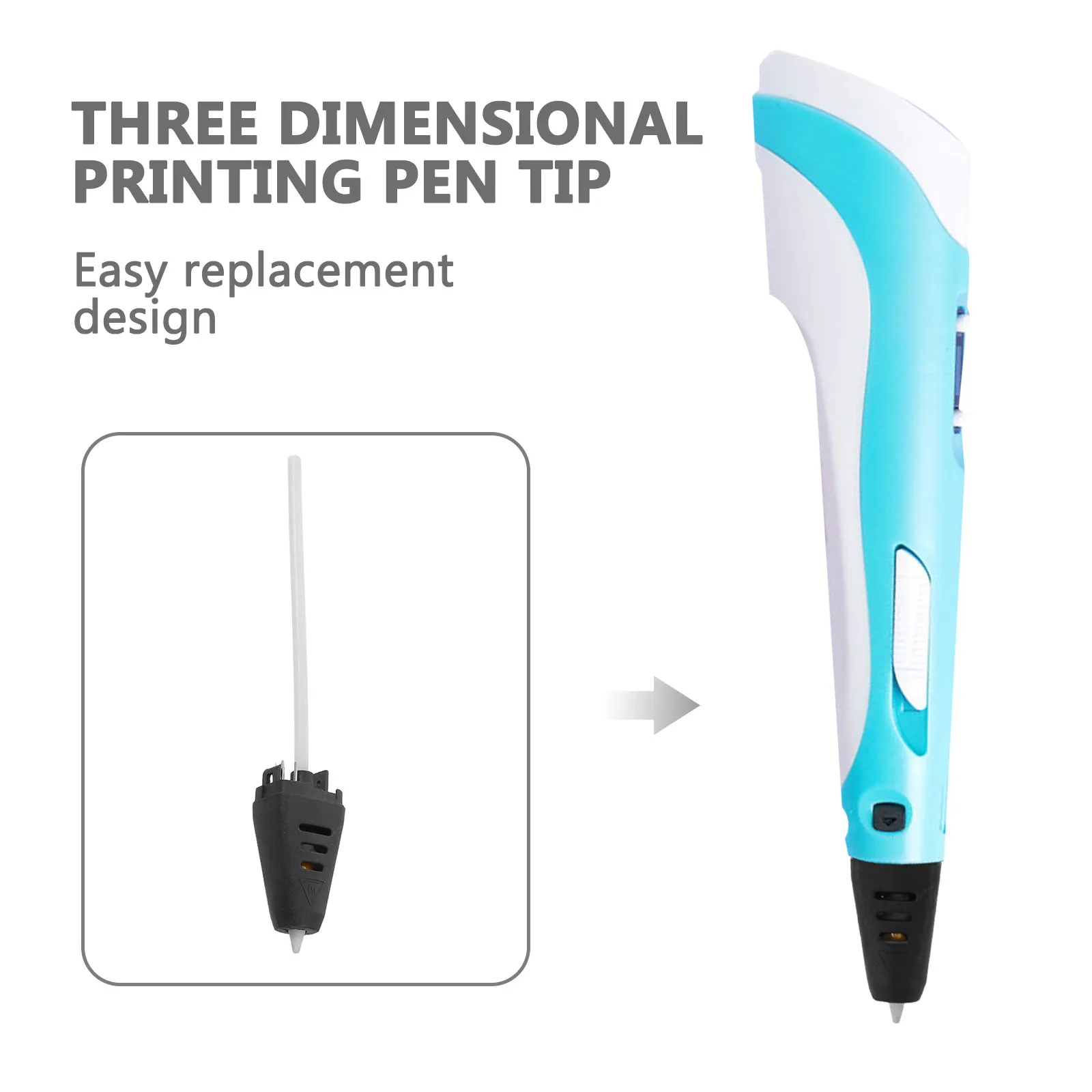 

3D Pen Tip Replacement Nozzle Black Rp800a Printing Head Spare Part 3D Printer Pen Repair Kit High Heat Resistance