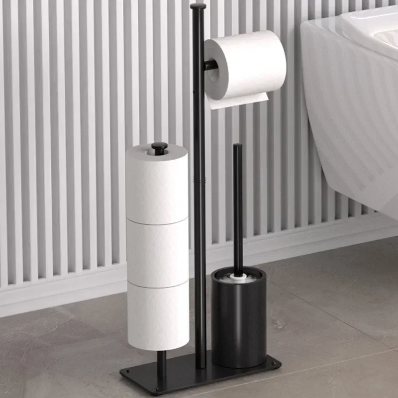 

New Standing Tissue Holder Bathroom Toilet Brush Set Floor Standing Toilet Brush Holder With Paper Holder