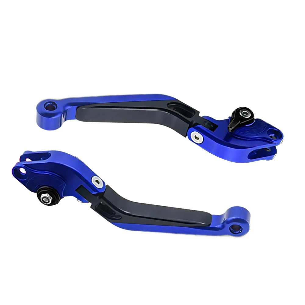 1 Pair Motorcycle Brake Clutch Lever Handle 6 Gear Positions Adjustable Aluminium Alloy Blue & Black