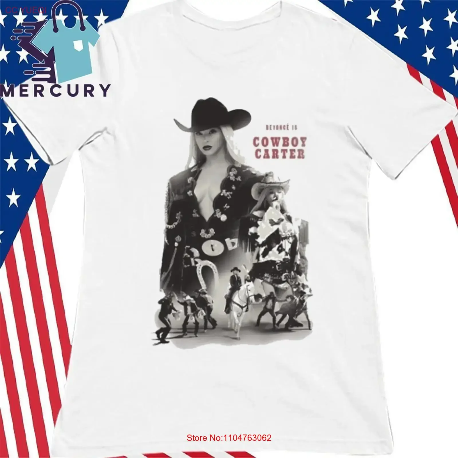 Camiseta Oficial de la Banda de Beyoncé, Cowboy Carter, Houston TX 2025, Estilo Vintage Lavado, Prenda Urbana Transpirable para Uso Diario