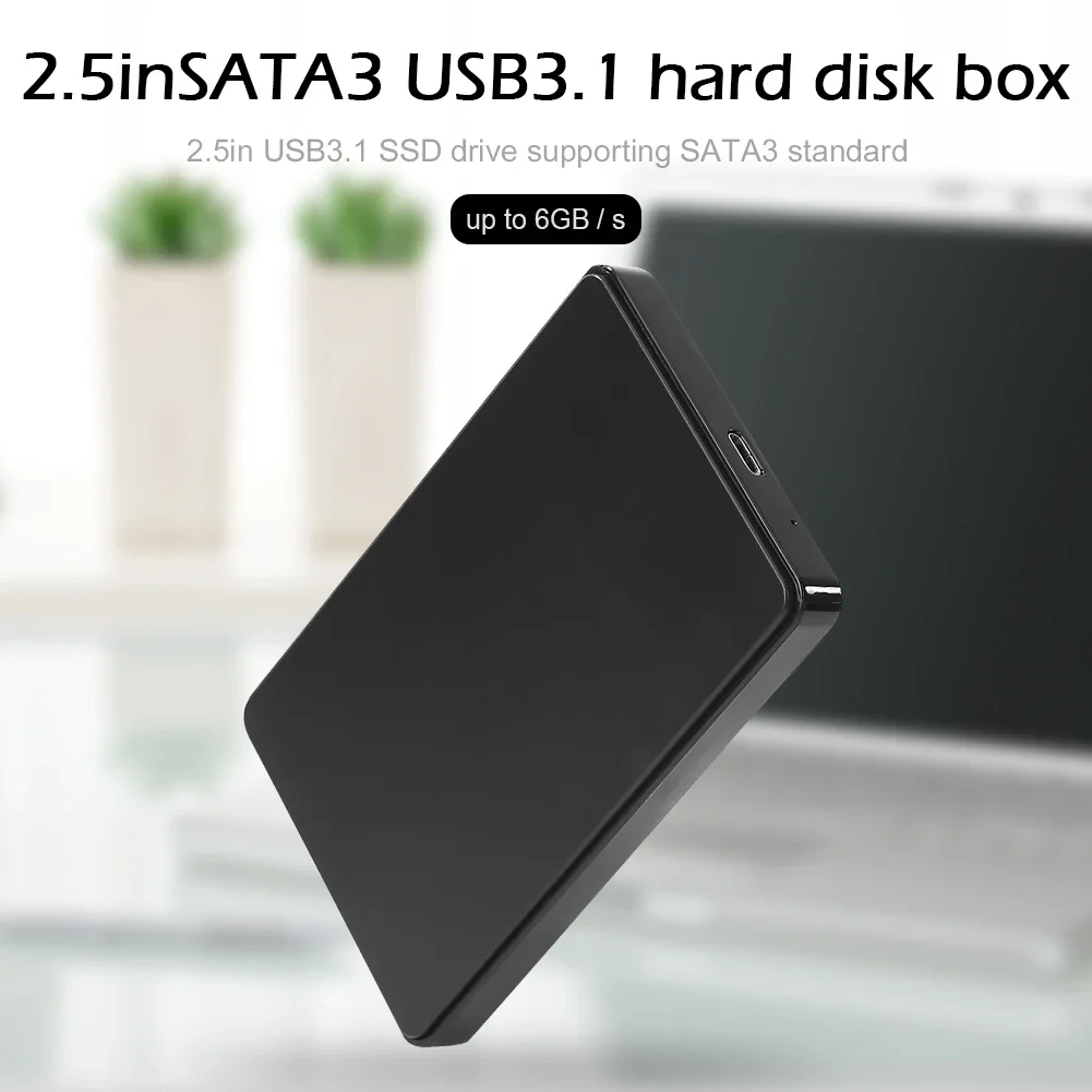 2023 USB3.1 حافظة القرص الصلب 2.5in HDD الضميمة مع كابل USB3.0 إلى Type-C حافظة القرص الصلب المحمولة لـ SATA 1/2/3 HDD أو SSD