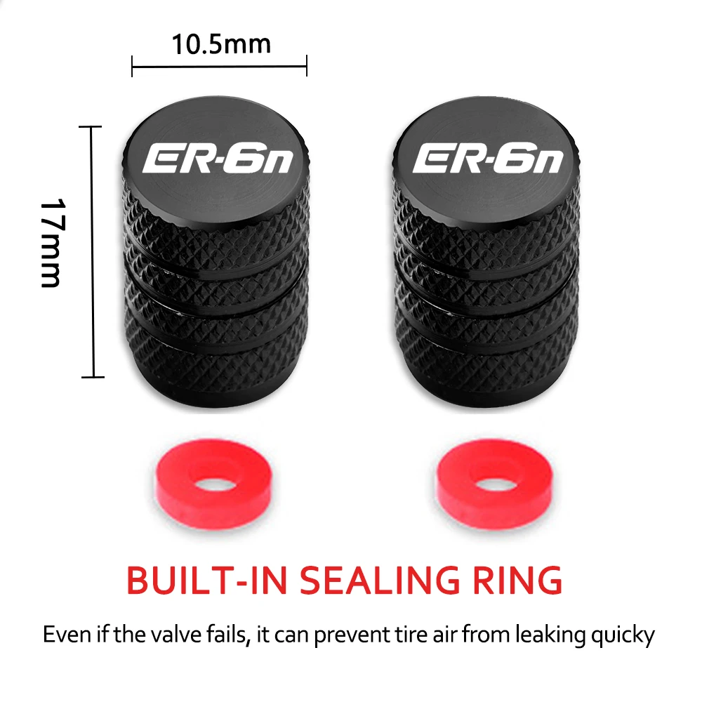 2PCS Motorcycle Aluminum Alloy Tire Wheel Decorate Parts Valve Stem Caps Cover For Kawasaki ER-6N ER6N ER 6N Special Accessories