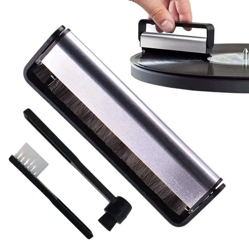 แปรงบันทึก Anti-Static Carbon Fiber LP & Record Brush Cleaner สําหรับเครื่องมือทําความสะอาดแผ่นเสียงและเครื่องบันทึกที่แท้จริงเพื่อขยาย