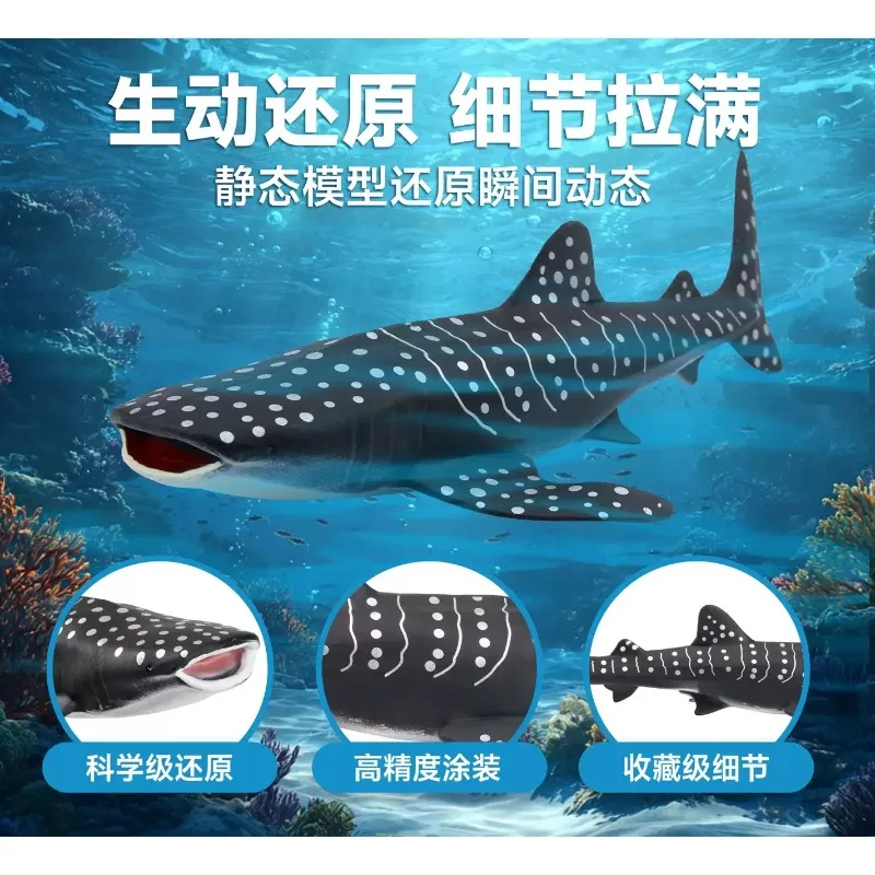 Realistic Zebra Shark Animal Figurine, Solid PVC Marine Life Model, Educational Desktop Display Ornament for Kids Collection
