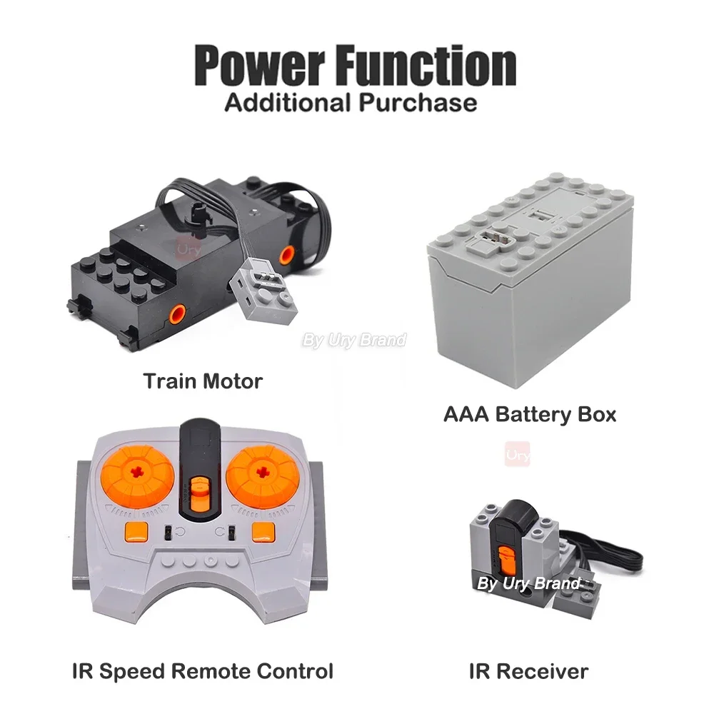 Ensembles de train électrique technique pour enfants, ville, fret, voie ferrée à vapeur, moteur d\'ingénierie, voiture RC, blocs de construction,