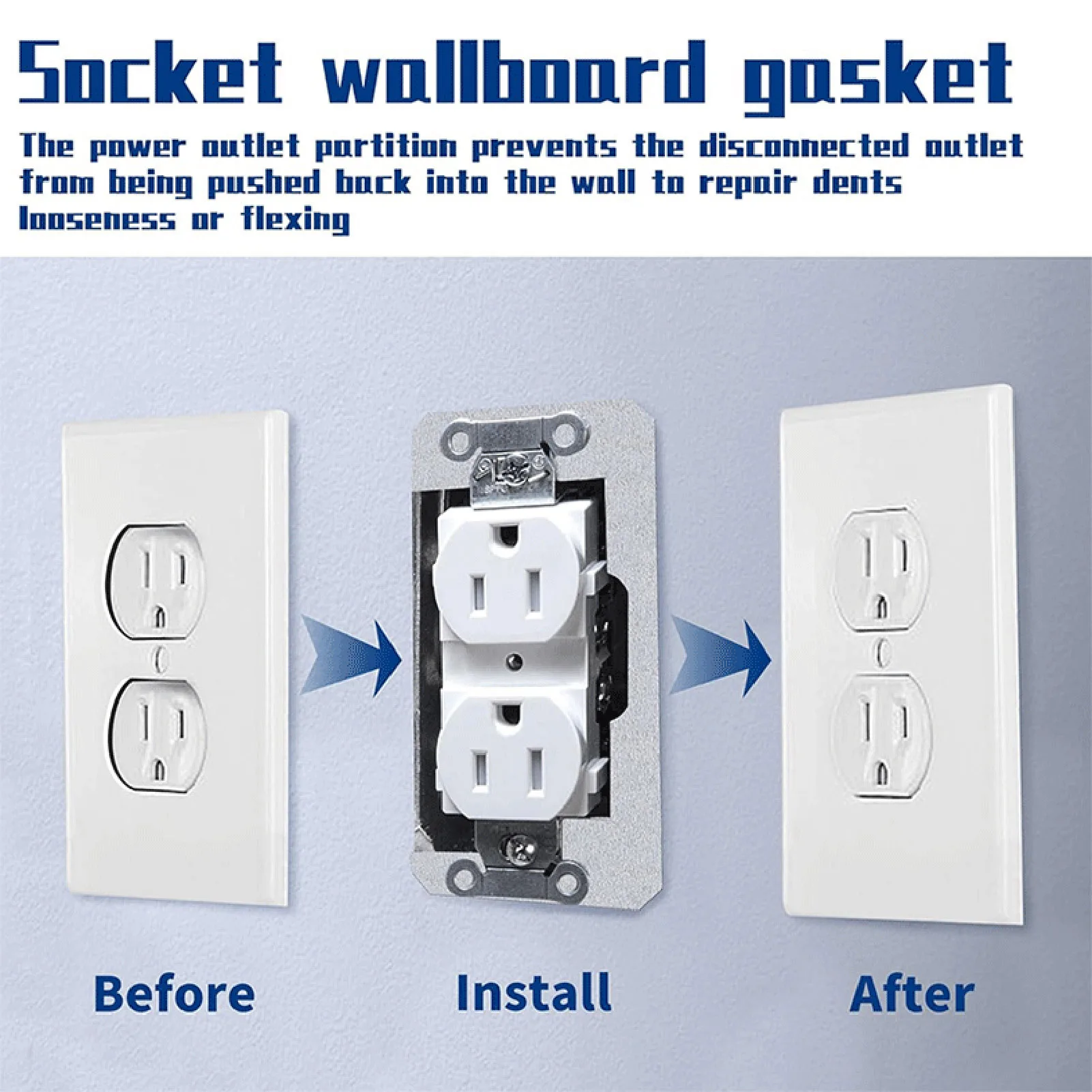 Metal Wall Plate Spacer Easy Installation Flush Fit Device Leveling Plates Suitable for Bedrooms Bathrooms