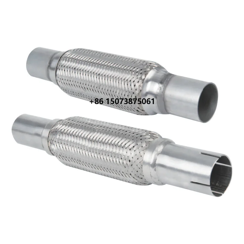exhaust tailpipe 304 Stainless Steel Universal Exhaust Pipe Corrugated Pipe Metal Soft Connection Shock-absorbing and Noise Redu