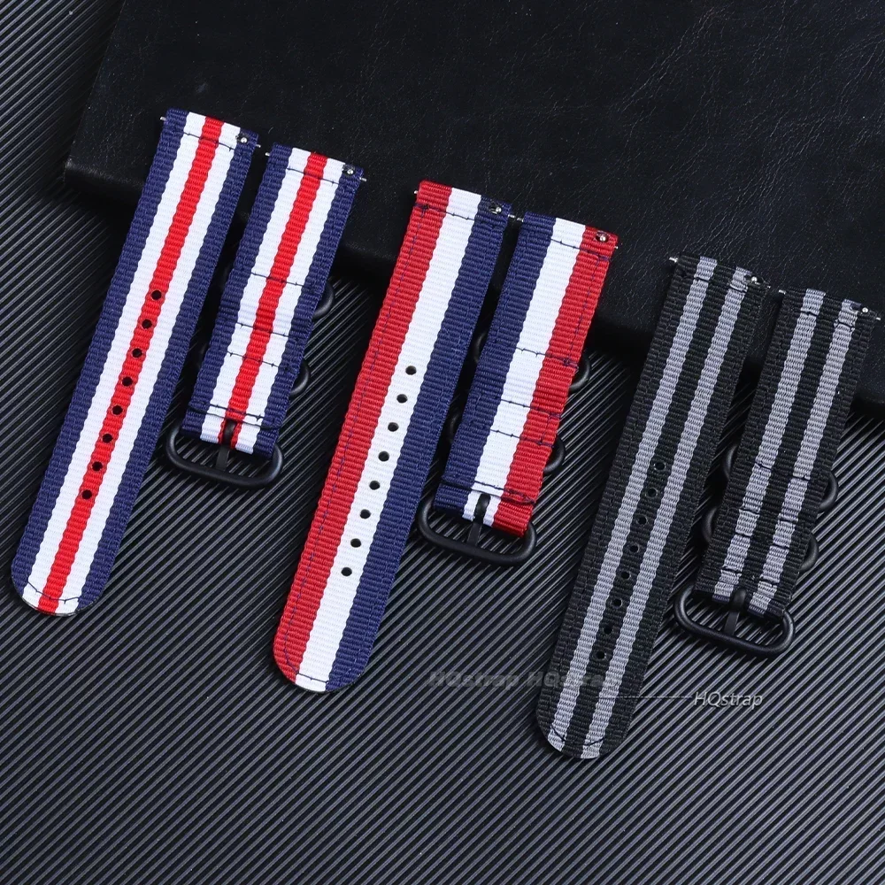 24mm 22mm 20mm 18mm Woven Nylon Sport Watch Strap for Seiko Wristband for Amazfit Fabric Band for Samsung Galaxy 4 5 6 Bracelet