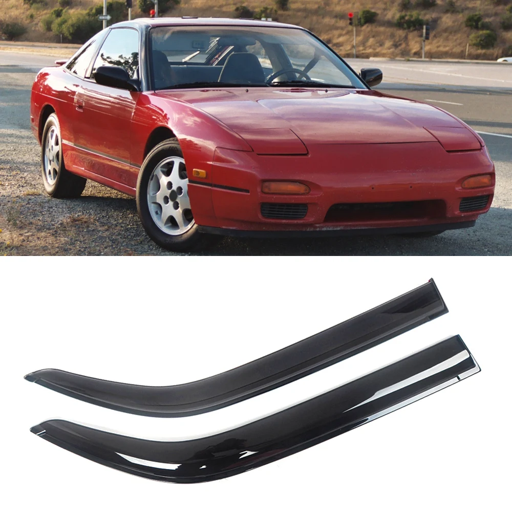 For Nissan 240SX S13 1989-1994 Car Side Window Visor Sun Rain Guard Shade Shield Shelter Protector Cover Trim Frame Sticker