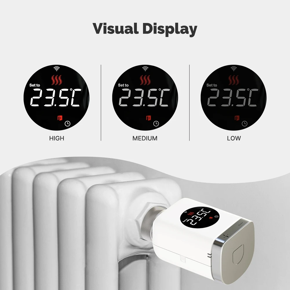 Smart Zigbee Thermostatic Radiator Valve TRV Programmable App Remote Temperature Controller for Alexa Home