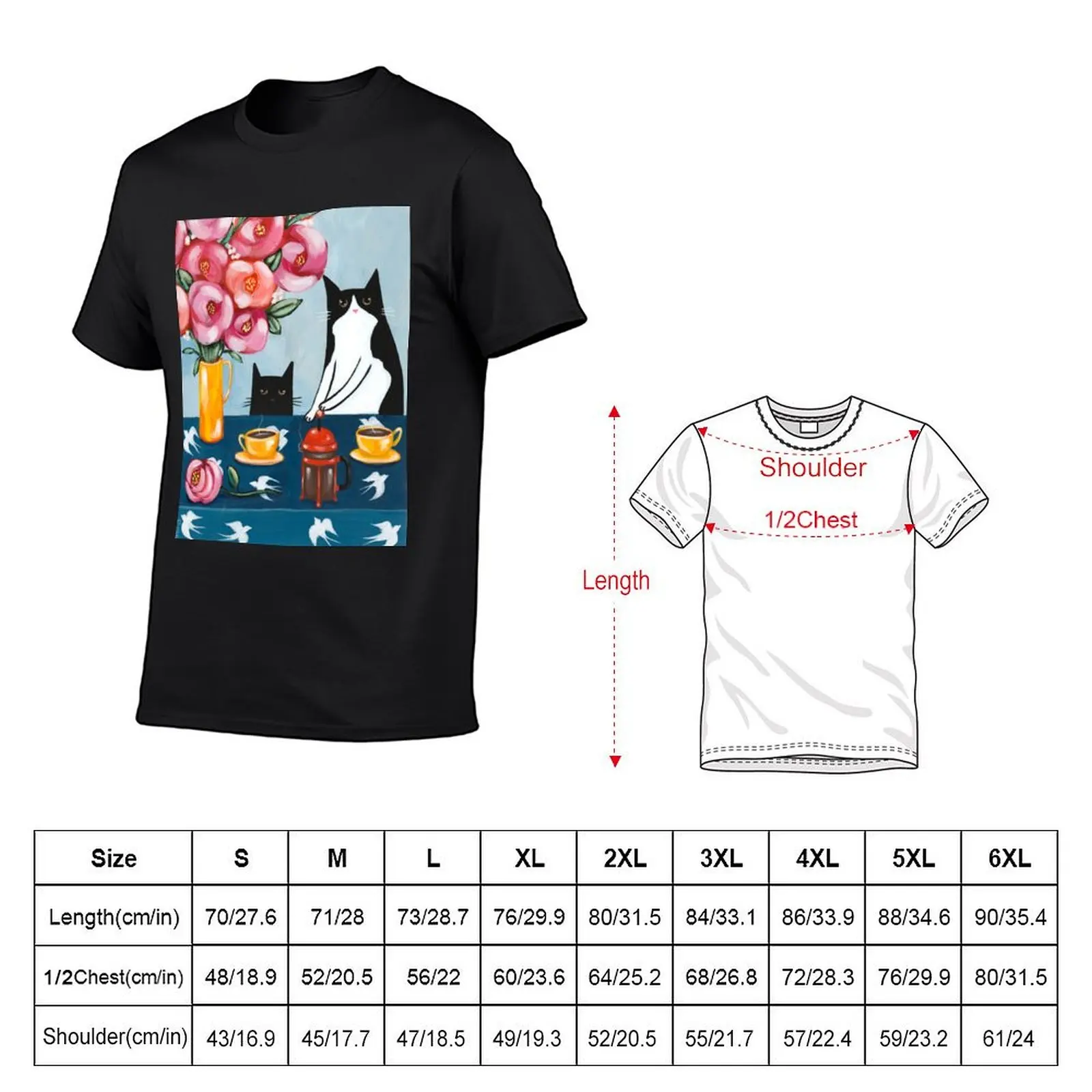 French Press Coffee Cats T-Shirt cheap stuff cute clothes blue archive for a boy men t shirts high quality