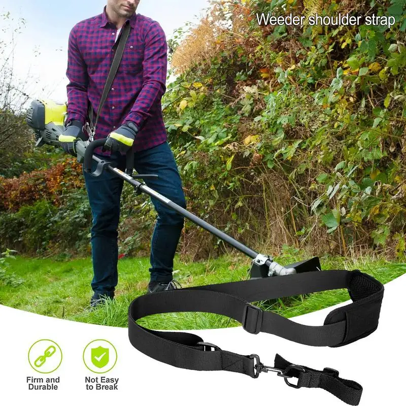 String Trimmer Harness Adjustable Trimmer Lawn Mower Shoulder Strap With Metal Buckle Thickened Widened Brush Cutter Nylon Belt