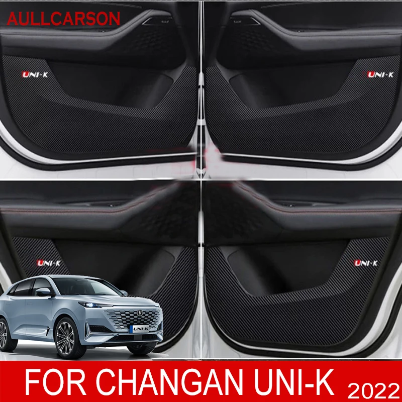 For Changan Unik Uni-k 2022 2023 2024 Door Anti Kick Pad Protection Stickers Carbon Fiber Inner Side Edge Film Car Accessories