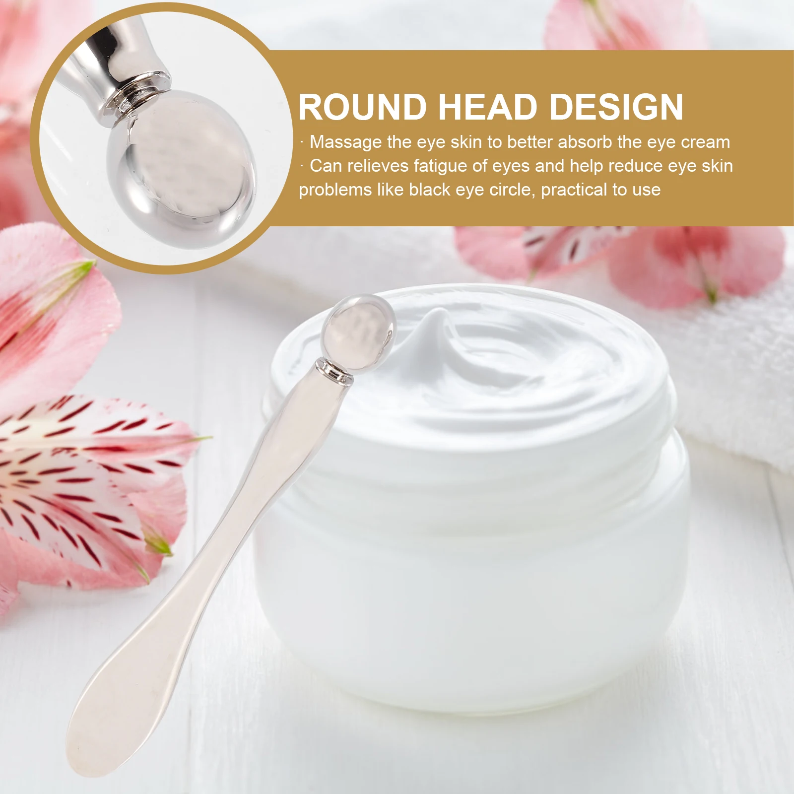 

3 Pcs Skin Care Makeup Spoon Eye Cream Stick Face Scoop Facial Silver Zinc Alloy