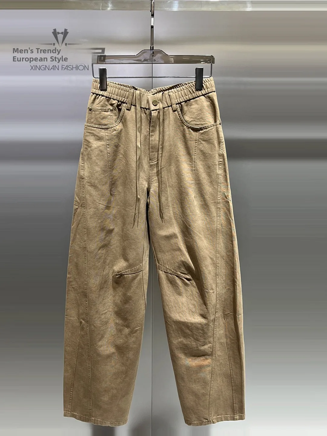 

Повседневные мужские брюки прямого кроя, простые, свободные, модные, широкие, весенне-летние, трендовые, удобные, хлопковые, однотонные