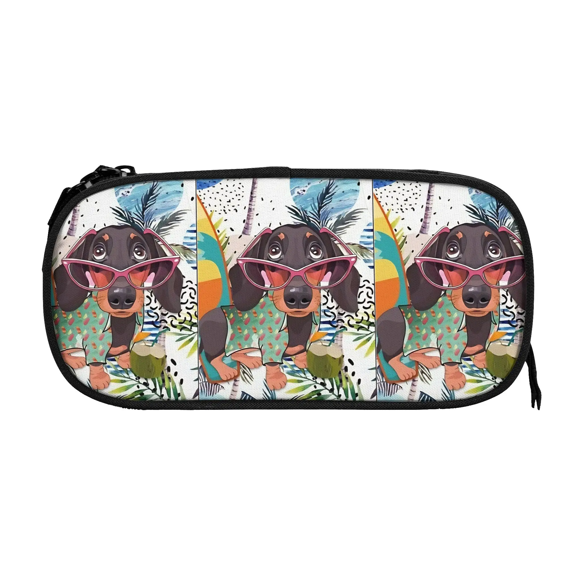 

1 piece Lightweight Dog popart art Pencil Case Boys Pen Bag Dachshunds School Stationery Bag