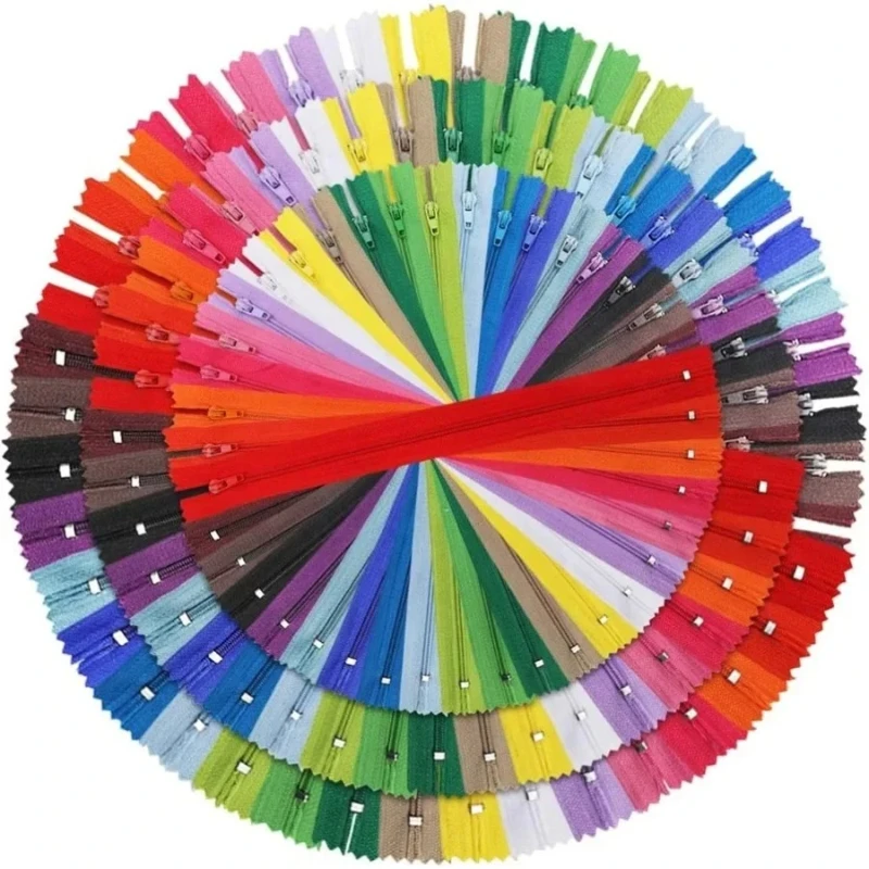 3 #   Nylon-Spiralreißverschlüsse, 120 Stück, gemischte Farben, 20 cm, 7,87 Zoll, für DIY-Nähhandwerk, Schneiderbedarf, zufällige Farbe