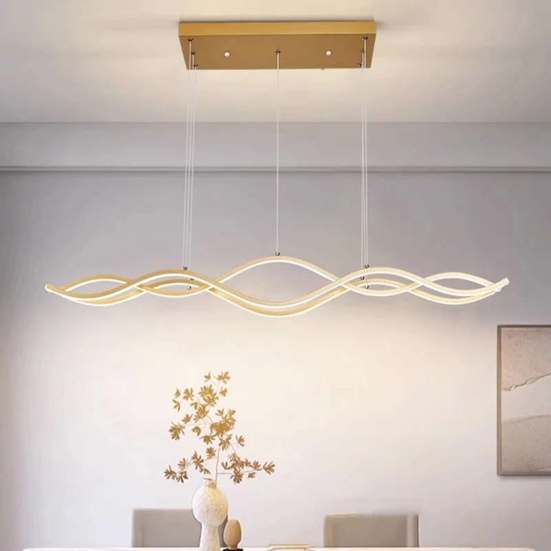 Plafonnier LED suspendu au design moderne, éclairage d'intérieur, luminaire décoratif de plafond, idéal pour un salon ou une salle à manger