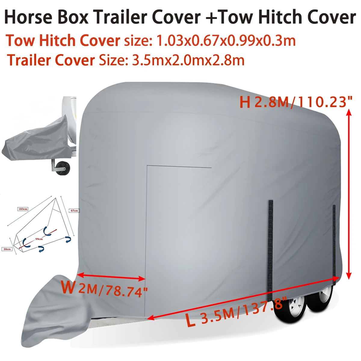 210D Horse Float Trailer Cover & Trekhaakafdekking Waterdichte zonwering UV-bestendig