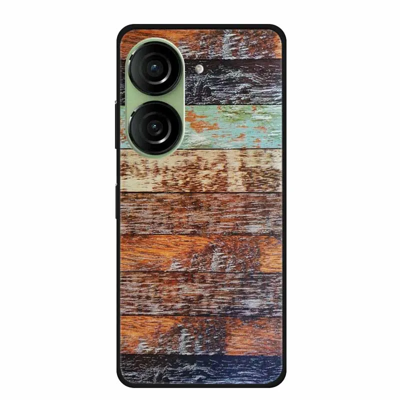 Soft Fashion Cover for Asus Zenfone 10 Case Silicone Wooden Pattern TPU Back Cases for Asus Zenfone10 Cover Protect Phone Shell