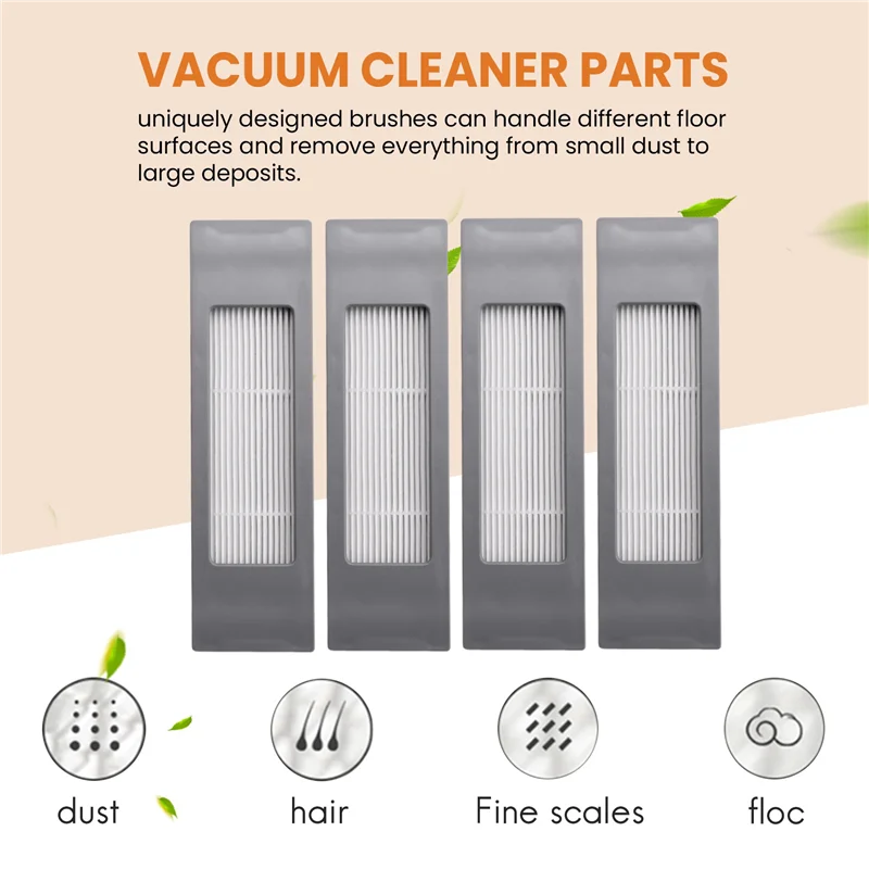 Venda de verão 15 acessórios para ecovacs deebot ozmo t9, 1 x escova principal, 6 escovas xside, 4 filtros, 4 x toalhetes para deebot ozmo