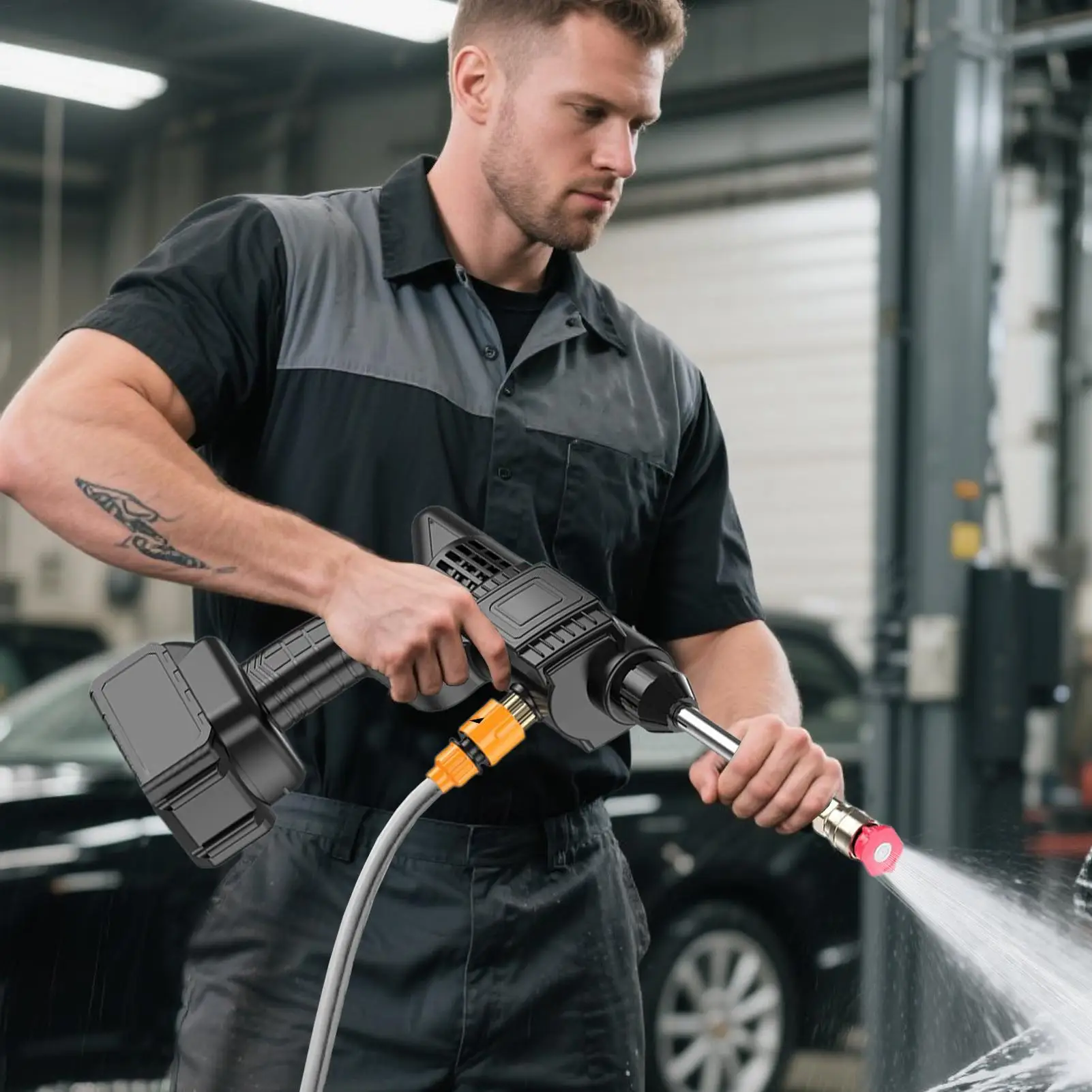 Lavatrice per auto ad alta pressione Lavaggio per auto Spruzzatore potenziato della pressione Strumento di pulizia per bacchetta per lavatrice per doccia efficiente multifunzionale