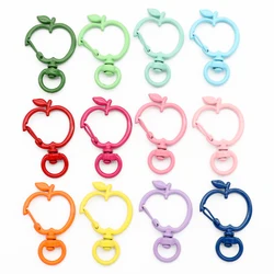 5pcs Apple Shape Trigger Clips Buckles Spring Buckle Snap Hook Lobster Clasp Hooks Split Key Ring For Diy Keychain Accessories