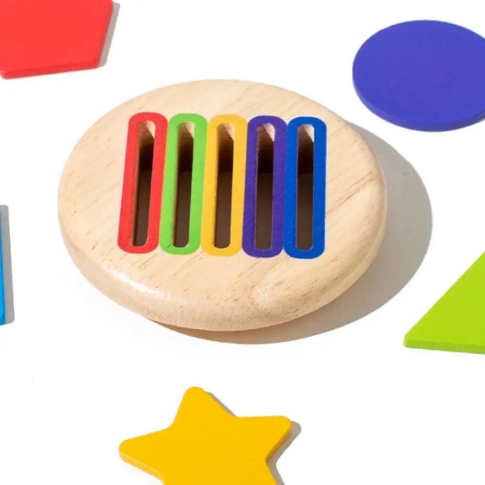 Montessori การเรียงลําดับสีของเล่น Early การศึกษารูปร่างไม้จับคู่ของเล่นปลอดภัย Hands-on ทักษะการออกกําลังกายนับปริศนาเกมของเล่น