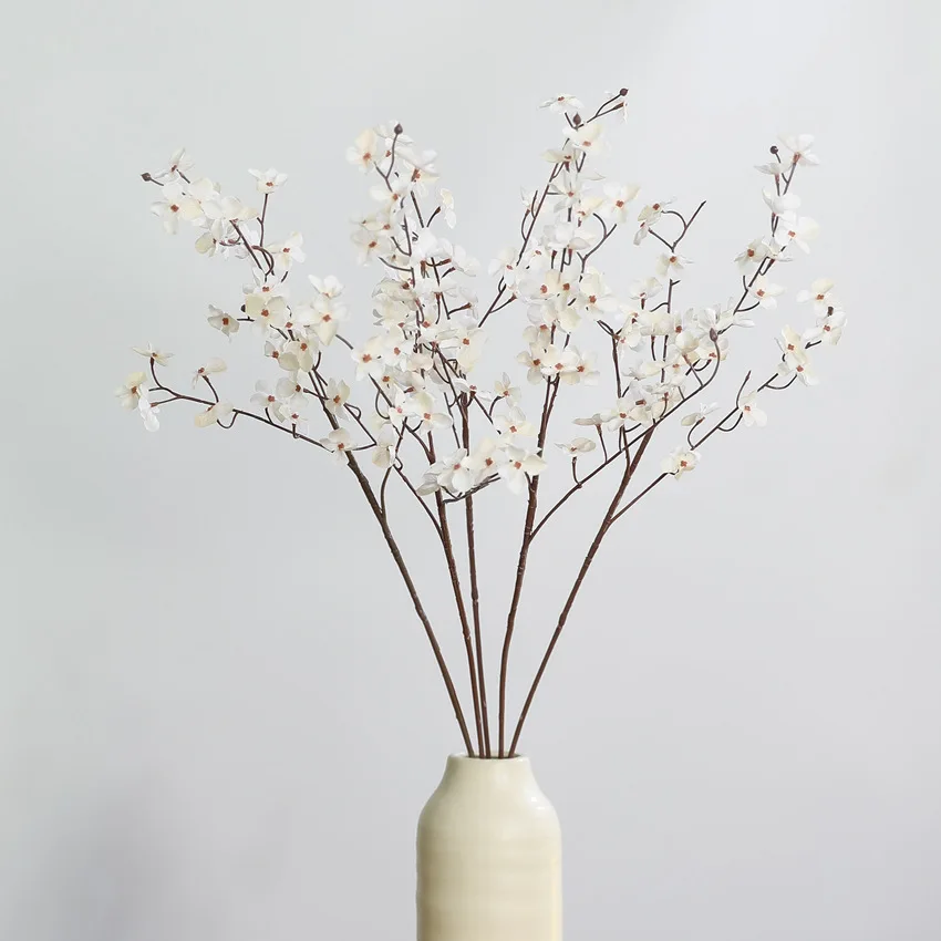 6 Stück künstliche Kirschblütenzweige mit 4 Gabeln, Heim- und Raumdekoration, Hochzeit, Blumenarrangement, Party, Tischdekoration, künstliche Blumen – Detail 6