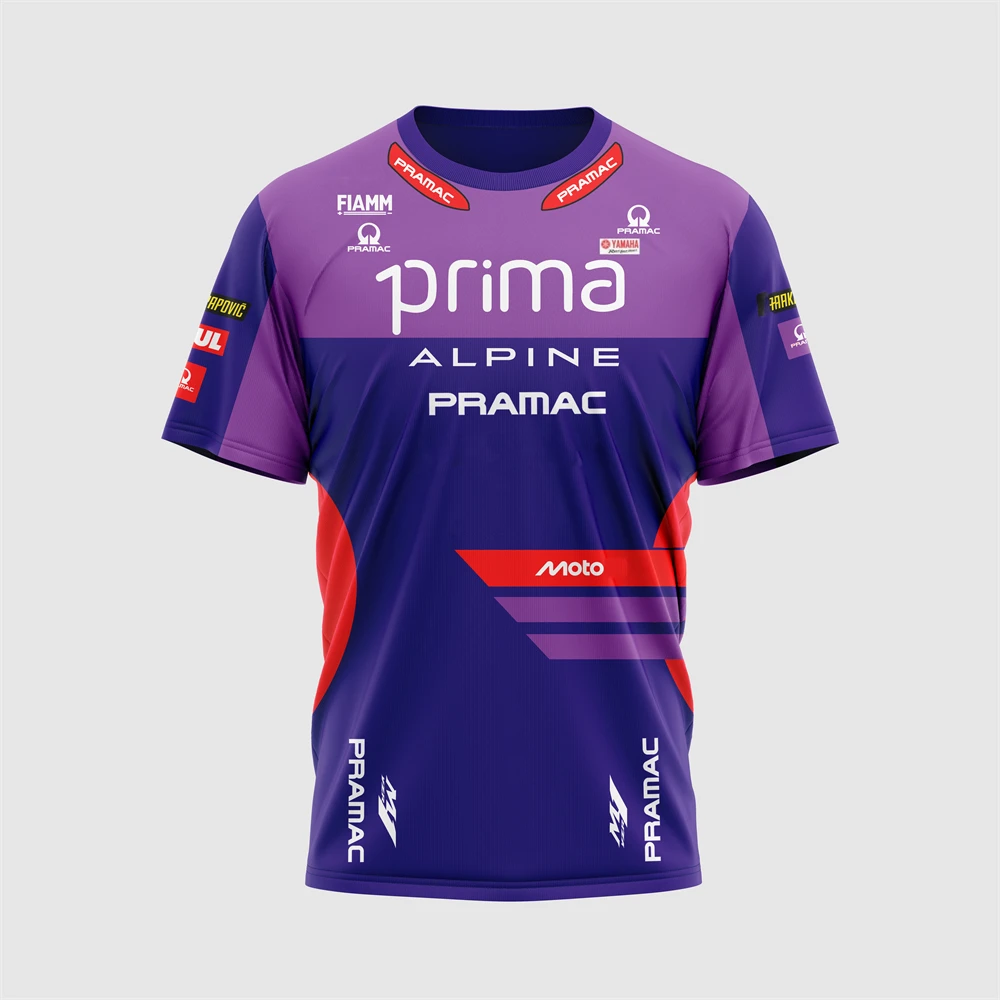 Prima Pramac Racing2025Jack Miller Miguel Oliveira Team Jersey Sports T-Shirt Men Summer Women Short Sleeve Tops Shirts Children