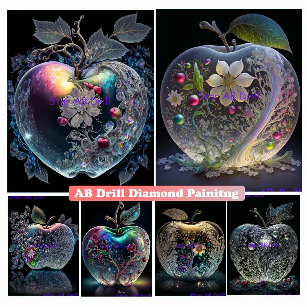 Apple Blossom 5d AB Diamond Painting New Tree Flower Landscape Crystal Full Drill Art Diy Cross Stitch Kit Home Decor Puzzle