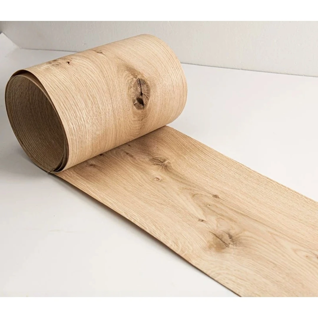 0.5mm Thick Vintage Natural Knotted White Oak Wood Veneer For Speaker Panels Wall Coverings Furniture And Cabinet Design
