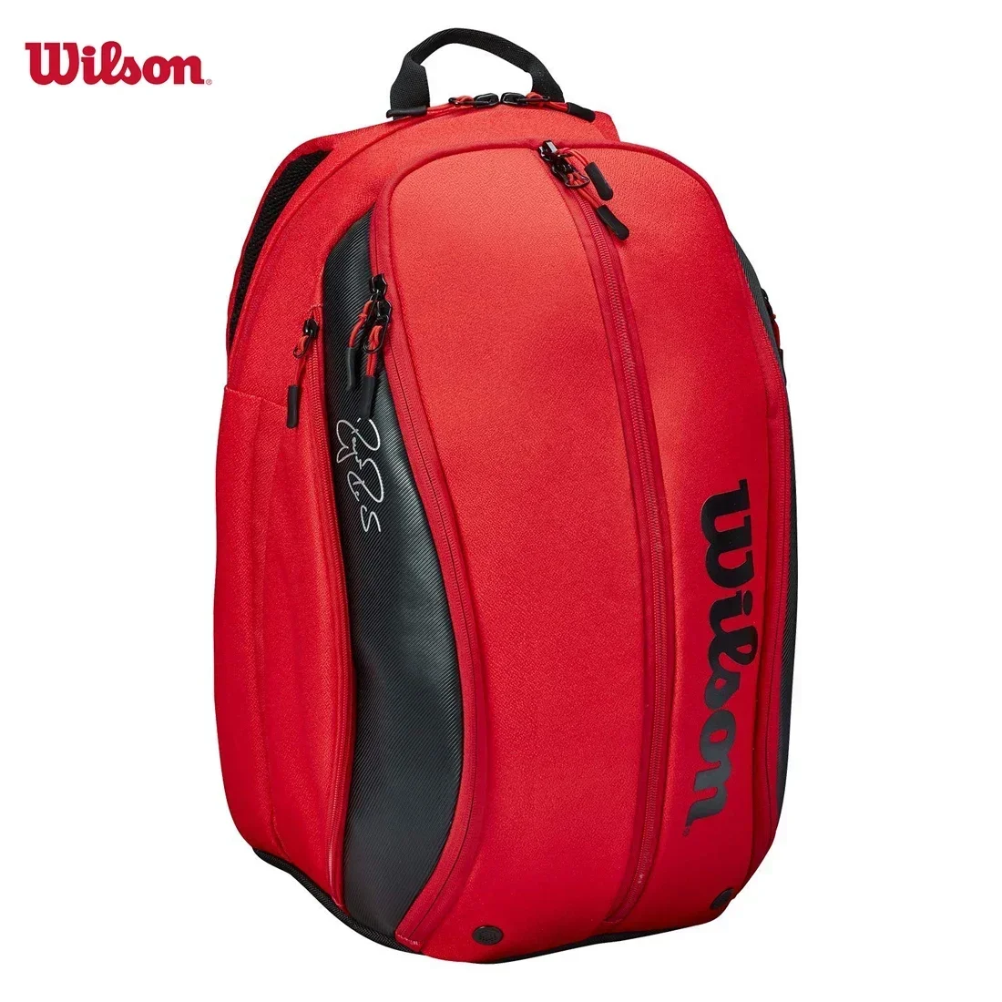 Wilson Roger Federer DNA Tennis Backpack PU Design Racket Sport Tennis Bag Max for 3 Racquets with ‎Insulation Pocket