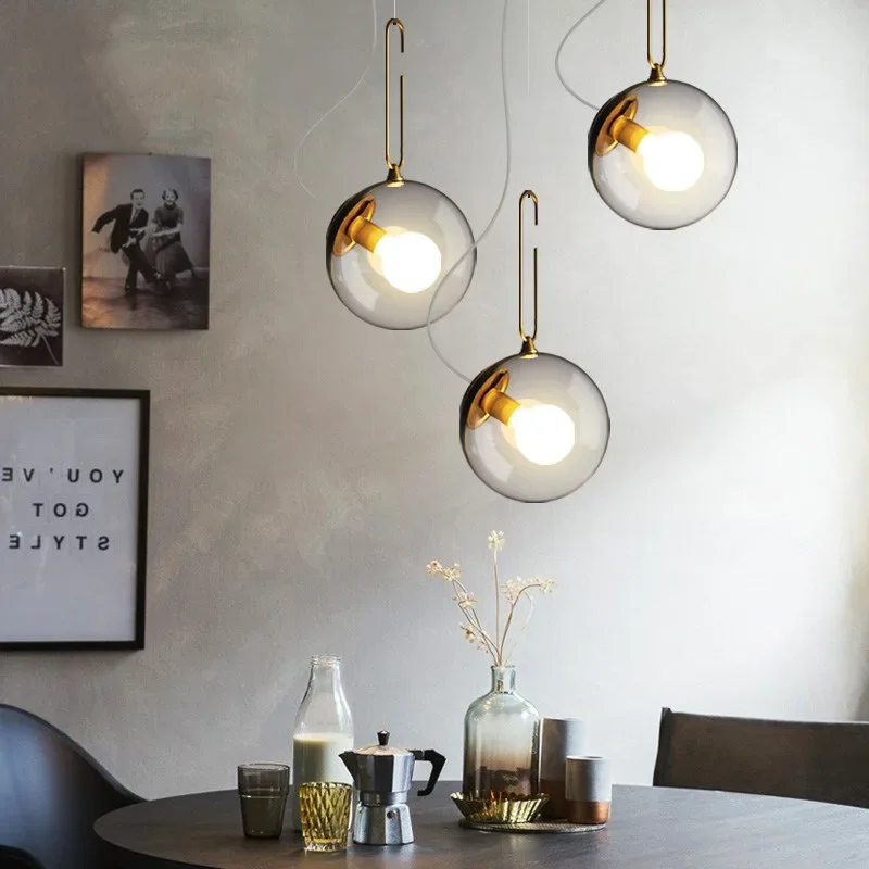 

Industrial Wind Glass Pendant Light Retro Bar Cafe Restaurant Hanging Lamp Modern Home Living Room Kitchen Decor Light Fixtures
