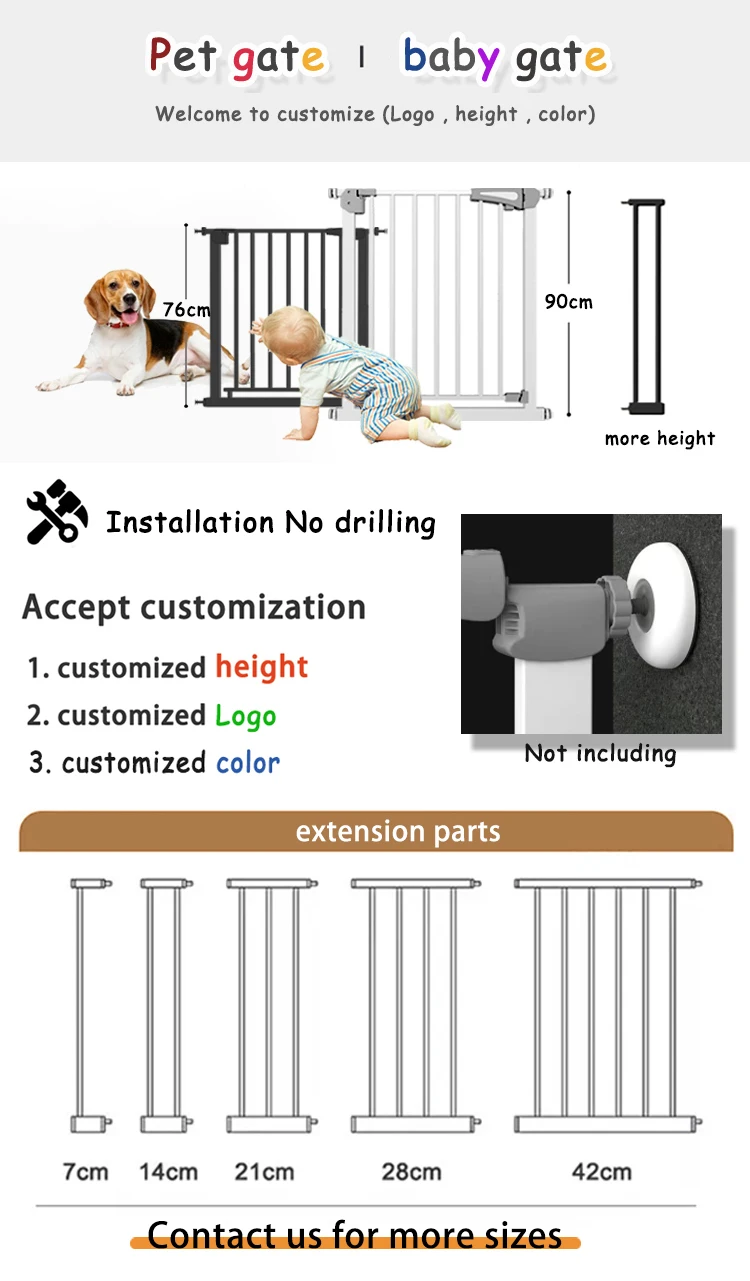 Baby Safety Gate for Stair Kids Infant Pet Gates With Dog Door pet easy step safe gate