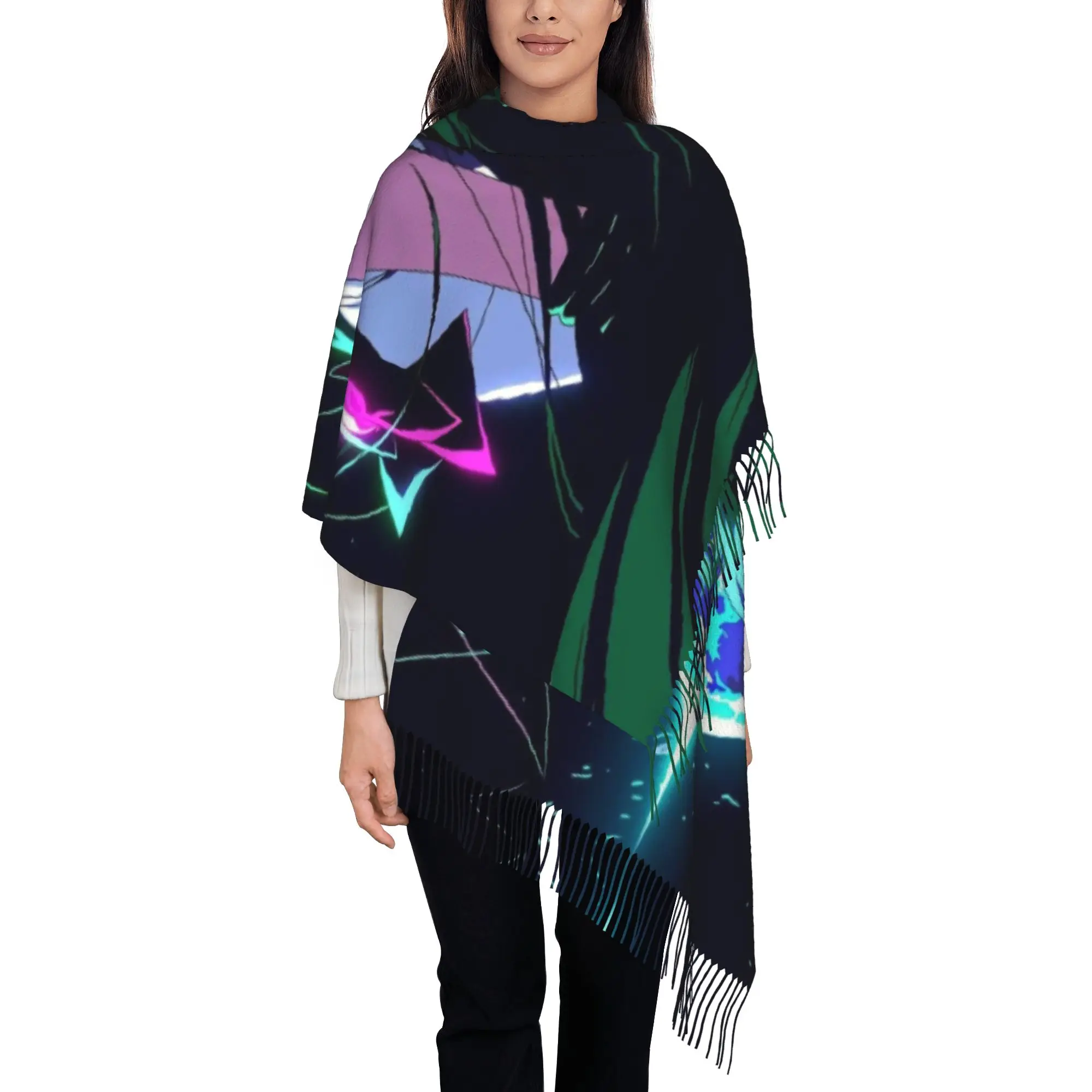 Sailor PlutoTassel Scarf S-Sailor Moon In Autumn Fashion Integrated Warmth Preservation Gift Tassels Shawl Scarves