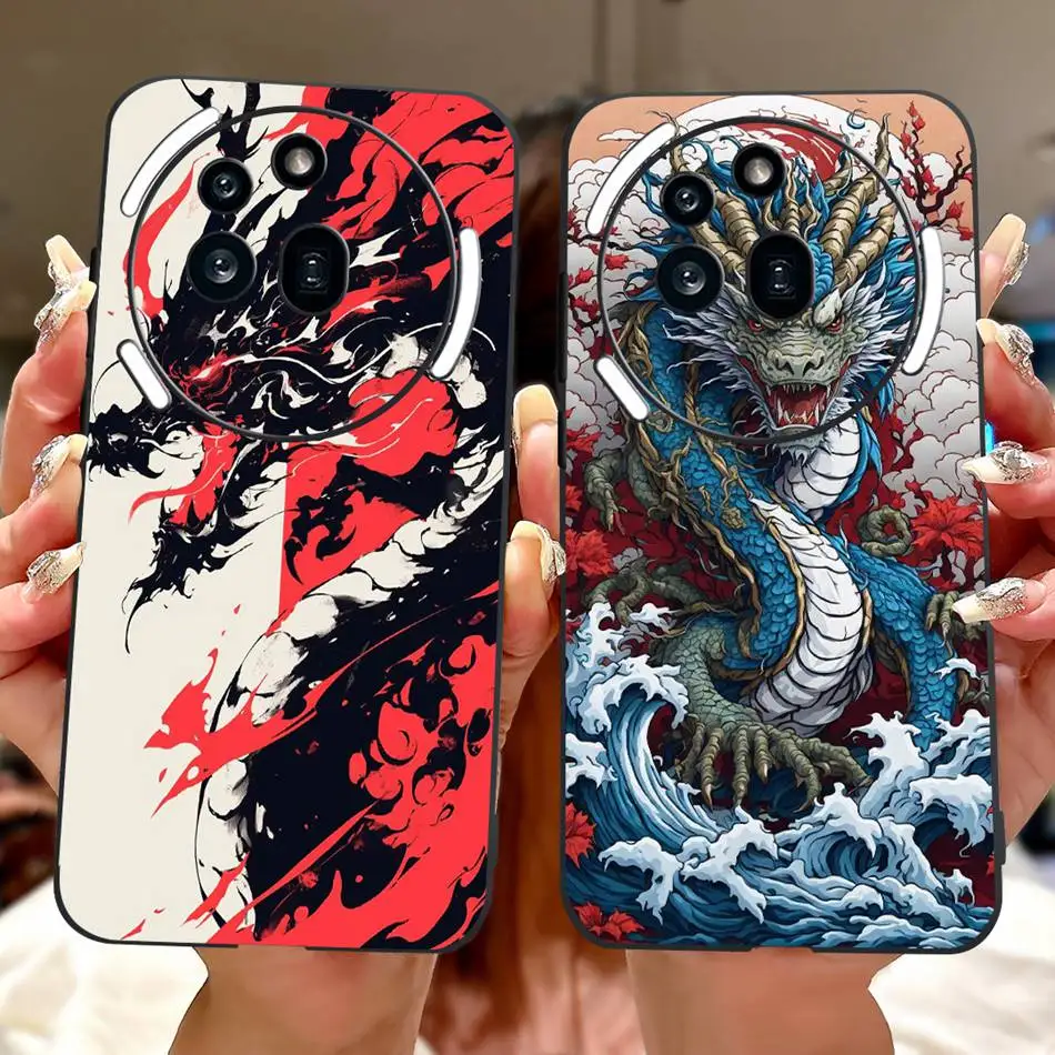 Für Nothing Phone (3a) Pro Phone3a Cool Dragon Tiger bemalte Handyhülle für NothingPhone 3a Pro weiche Silikon-TPU-Hüllen