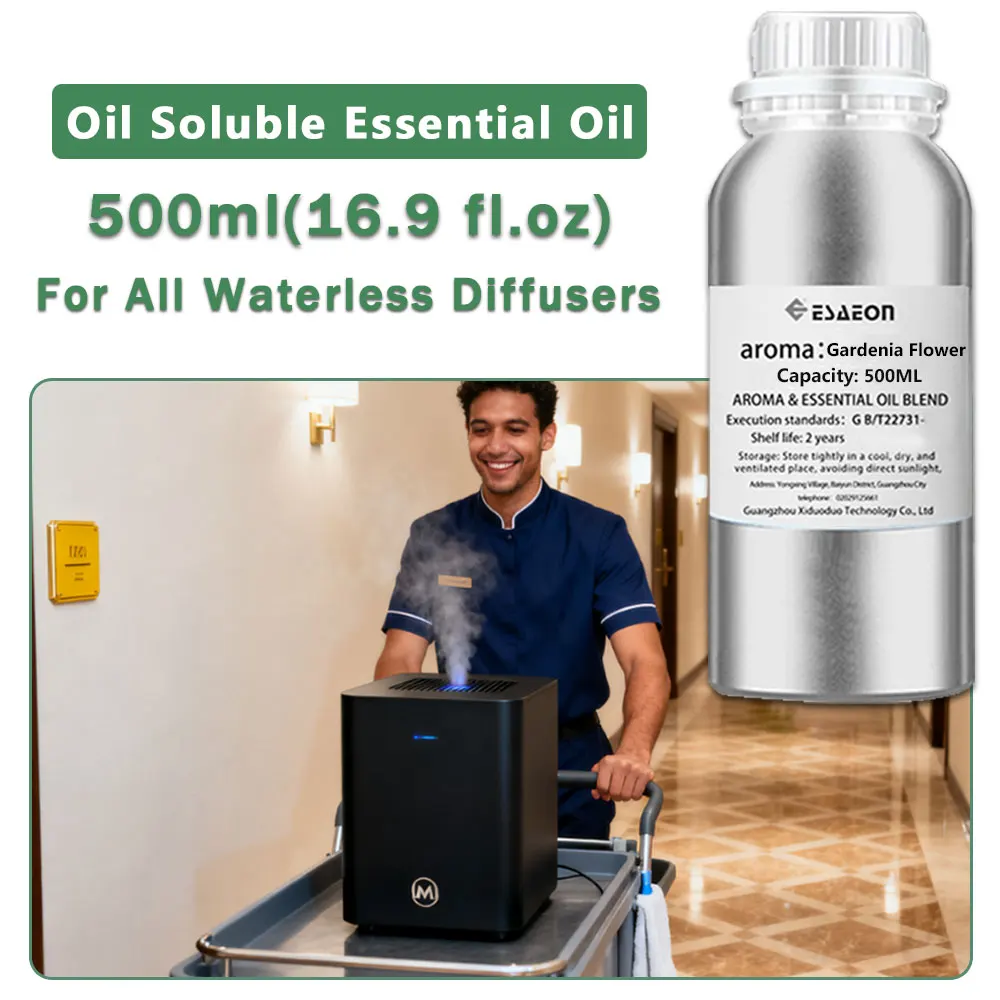 ESAEON Hotel Fragrant Machine Essential Oil, For All Waterless Aromatherapy Machines, Gardenia Flower/Cedar - 500ML (16.9 fl.oz)