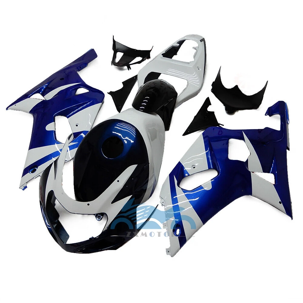 ABS Plastic Fairing kit for SUZUKI GSXR600 750 K1 01 02 03 GSXR 600 GSXR750 2001 2002 2003 Fuel Tank Blue White Bodywork Set