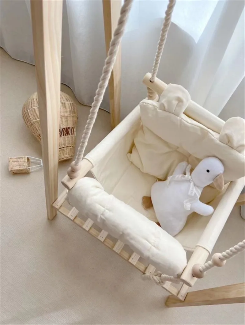 Korean Indoor Hanging Chair for Infants Children\'s Household Use Hanging Basket Cloth Rocking Chair for Children To Swing 2024