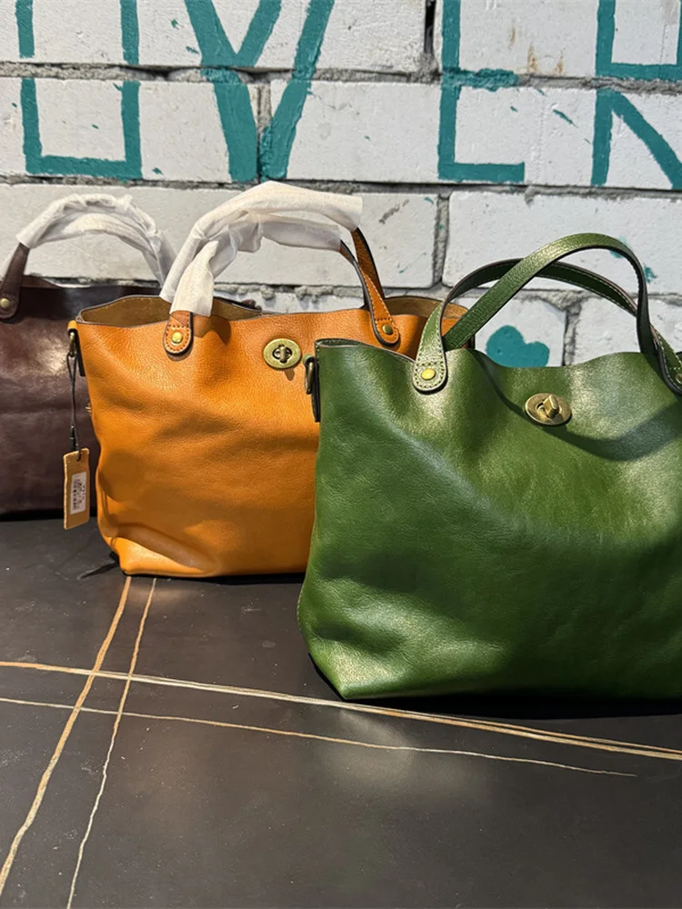 

Leather Buet Bag Women's Tote Bag Versatile Handbag Crossbody Bag Soft Leather Casual Sle Commuter Friendly Water Buet Bag