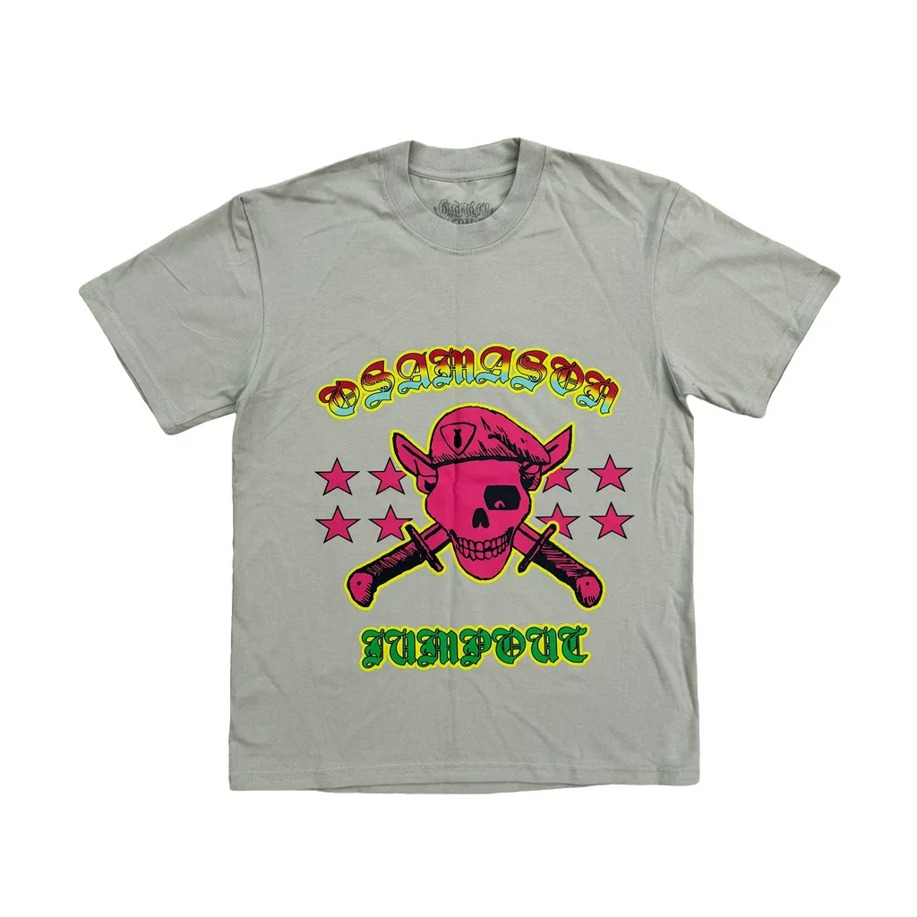 New Men Osamason Jumpout Tour Rainbow Skull T Shirts T-Shirt Hip Hop Skateboard Street Cotton T-Shirts Tee Top Opium E159